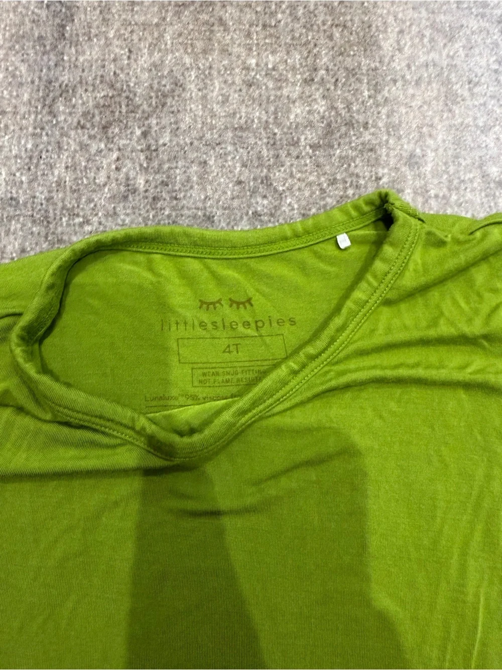 Little Sleepies Short Sleeve Pajama Set in Lime Green 4T